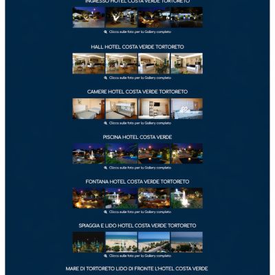 Pagina Gallery del sito internet dell'Hotel Costa Verde di Tortoreto