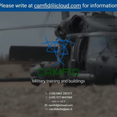 Home Page del sito web di CamFid Military Training and Buildings