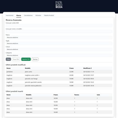 Ricerca Merce del software gestionale magazzino Altra Idea Moda a Isola del Gran Sasso Teramo con controllo prodotti