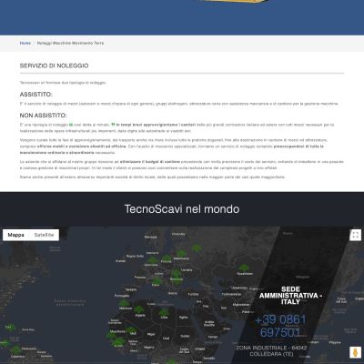 Pagina Servizio a Noleggio del sito internet del gruppo Tecnoscavi