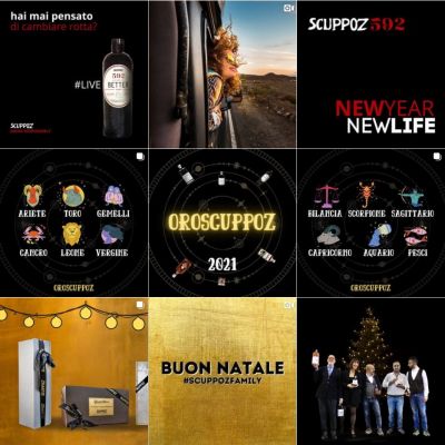 Feed Instagram Scuppoz con newsletter, cocktail e contenuti di mixology