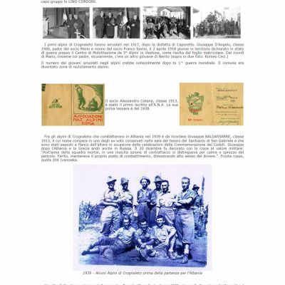 Pagina storia del gruppo del Sito Web Associazione Alpini Crognaleto