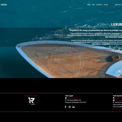 Pagina Luxury del sito Gruppo Rodi dedicata ai prodotti di alta gamma