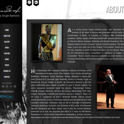 Pagina Biografia del sito internet di Francesco Baiocchi cantante d'opera baritono