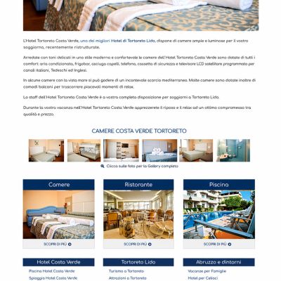 Pagina Camere del sito internet dell'Hotel Costa Verde di Tortoreto