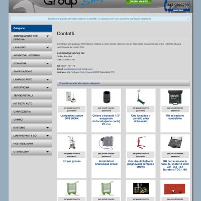 Pagina Contatti del sito internet di Automotive 24 Shop a Castellalto (TE)