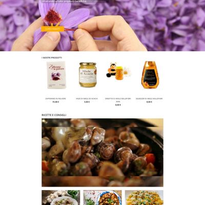 Home page sito internet E-commerce La Lumaca Rosetana