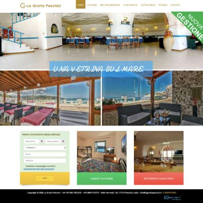 Home Page del sito internet de La Grotta Peschici