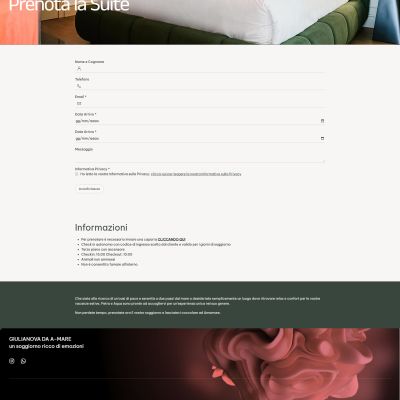 Pagina Prenotazioni del sito web AmaMare Bed and Breakfast a Giulianova Lido