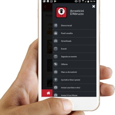 Menu principale dell'App Mobile Arrosticini d'Abruzzo