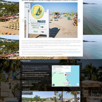 Pagina spiaggia del sito internet Villaggio Verdemare