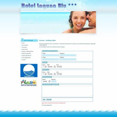 Pagina Booking del sito internet dell'Hotel Laguna Blu di Roseto Degli Abruzzi