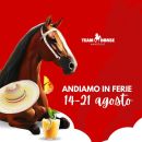 Grafica Team Horse con avviso delle ferie dal 14 al 21 agosto