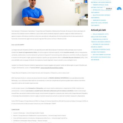 Pagina Chi Sono del sito internet di Daniele Barnabei Fisioterapista a Pescara