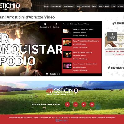 Schermata del Sito Web responsive della piattaforma Arrosticini d'Abruzzo video divertenti