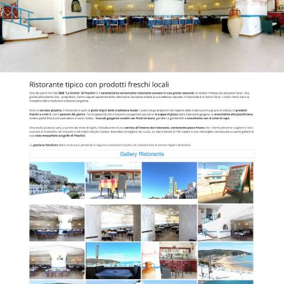 Pagina Il Ristorante del sito internet de La Grotta Peschici