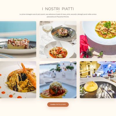 Pagina piatti del Sito Web del Ristorante Piazzetta Petrone a Vieste