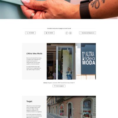 Pagina Contatti dell'ecommerce Altra Idea Moda di Isola del Gran Sasso in provincia di Teramo