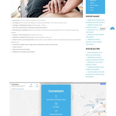 Pagina Trattamenti del sito internet di Daniele Barnabei Fisioterapista a Pescara