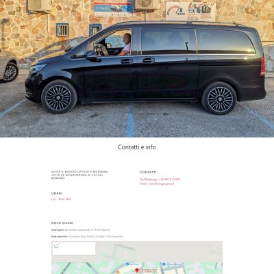 Pagina contatti e informazioni taxi NCC Vieste del Sito Web NCC Gargano