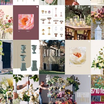 Feed Instagram Bruco con composizioni floreali e proposte per San Valentino