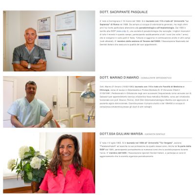 Pagina staff del sito internet dello Studio Dentistico Sacripante