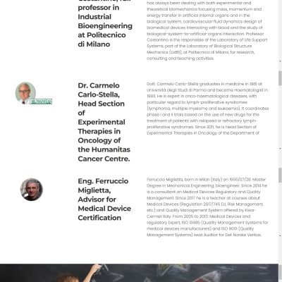 Pagina Team del sito web di Merylo'