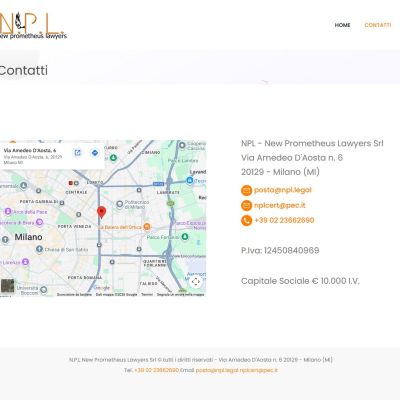 Pagina contatti del Sito Web NPL Legal