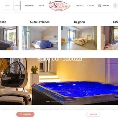 Pagina Camere e Suite del sito web Residence AleDen Vieste