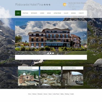 Home Page del sito internet dell'Hotel Pina di Isola Del Gran Sasso