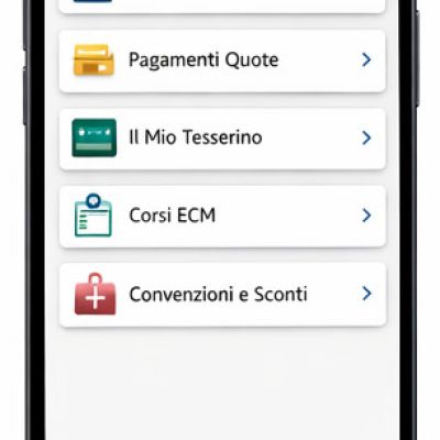 Pagina Area Riservata App mobile Android Apple di OPI Teramo