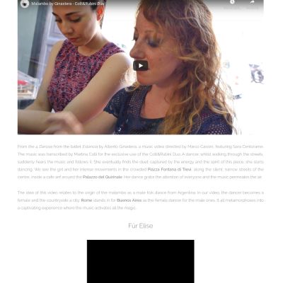 Pagina video del sito internet di Rossella Rubini