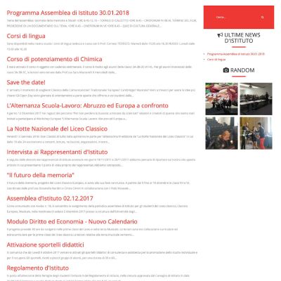 Pagina News del sito internet de Il Classico Per Te del Liceo Classico Melchiorre Delfico