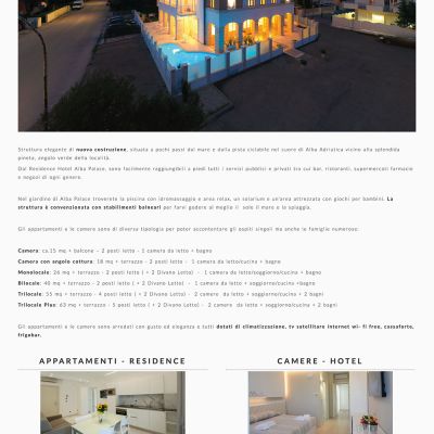 Pagina Struttura del sito internet di Alba Palace Resort Hotel Residence di Alba Adriatica