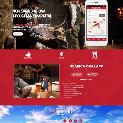 Schermata del Sito Web responsive della piattaforma Arrosticini d'Abruzzo homepage