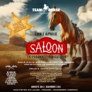 Locandina della festa in stile saloon organizzata dal Maneggio Team Horse di Teramo