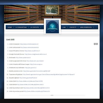 Pagina Link Utili del sito internet dell'associazione avvocati Consortium Forense
