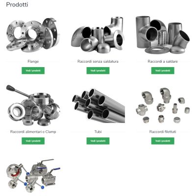 Pagina prodotti del Sito Web Hinoxa