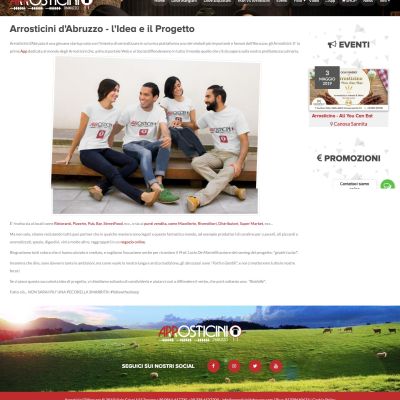 Schermata del Sito Web responsive della piattaforma Arrosticini d'Abruzzo idea e il progetto
