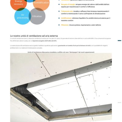Pagina Ventilazione Meccanica Controllata del sito internet di Costruzioni CDM