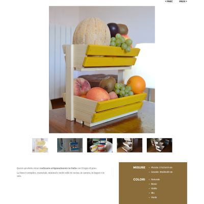 Pagina del sito Home Stone con un portafrutta di design