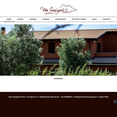 Home Page del sito internet di Agriturismo Villa Cascignoli di Roseto degli Abruzzi
