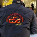 Retro di una giacca Gran Sasso Gomme Team con logo ricamato