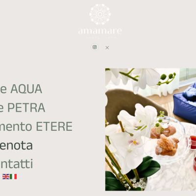 Pagina Main Menu del sito web AmaMare Bed and Breakfast a Giulianova Lido
