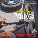 Grafica Gran Sasso Gomme sul servizio di officina mobile in caso di foratura