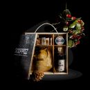 Confezione regalo Scuppoz con Ratafia, panettone e decorazioni natalizie