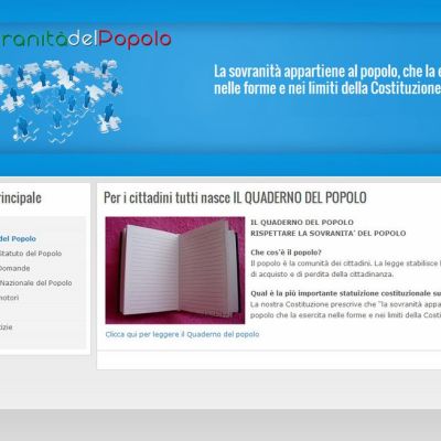 Pagina quaderno del popolo del sito internet di La Sovranità Del Popolo