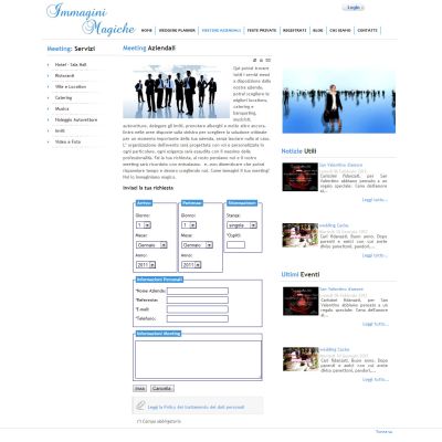 Pagina Meeting Aziendali del sito internet Immagini Magiche