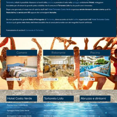 Pagina Animazione del sito internet dell'Hotel Costa Verde di Tortoreto