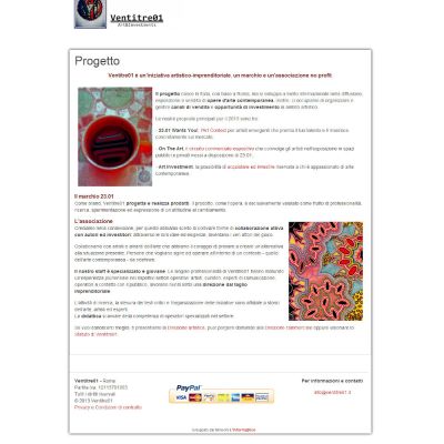Pagina chi siamo del sito internet di Ventitre01